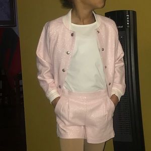 Janie and Jack pink shorts and jacket size 5